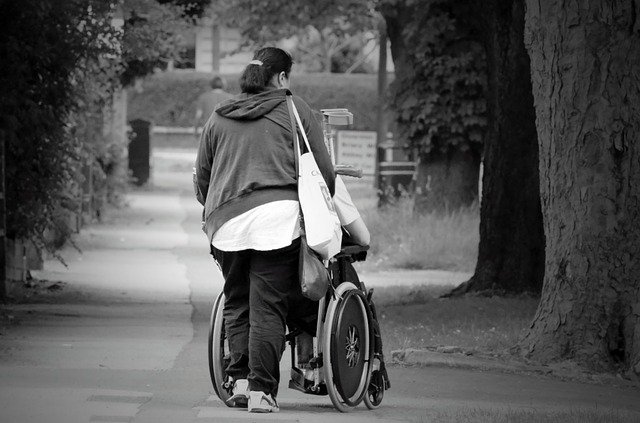 injured man in wheelchair